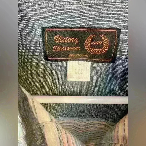 Victory Sportswear Men’s Cotton Button Up Short Sleeve - Picture 2 of 3